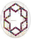 Retro Abstract Design XVII - Modern Round or Oval Wall Mirror - Hexagon Star