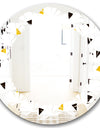 Trendy Black and Gold Triangular Pattern - Modern Round or Oval Wall Mirror - Leaves