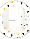 Trendy Black and Gold Triangular Pattern - Modern Round or Oval Wall Mirror - Triple C