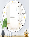 Trendy Black and Gold Triangular Pattern - Modern Round or Oval Wall Mirror - Triple C