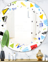 Geometric Retro Design III - Modern Round or Oval Wall Mirror - Triple C