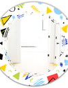 Geometric Retro Design III - Modern Round or Oval Wall Mirror - Triple C
