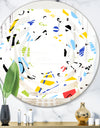 Geometric Retro Design III - Modern Round or Oval Wall Mirror - Whirl