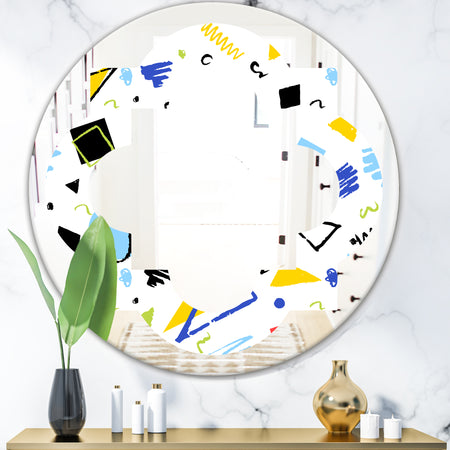 Geometric Retro Design III - Modern Round or Oval Wall Mirror - Quatrefoil