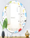 Geometric Retro Design III - Modern Round or Oval Wall Mirror - Triple C