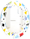 Geometric Retro Design III - Modern Round or Oval Wall Mirror - Triple C