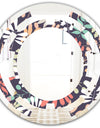 Retro Botanical Pattern II - Modern Round or Oval Wall Mirror - Space