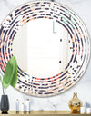 Retro Botanical Pattern II - Modern Round or Oval Wall Mirror - Wave