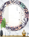 Retro Botanical Pattern II - Modern Round or Oval Wall Mirror - Triple C