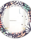 Retro Botanical Pattern II - Modern Round or Oval Wall Mirror - Triple C