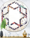 Retro Botanical Pattern II - Modern Round or Oval Wall Mirror - Hexagon Star