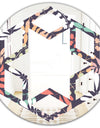 Retro Botanical Pattern II - Modern Round or Oval Wall Mirror - Hexagon Star