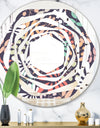 Retro Botanical Pattern II - Modern Round or Oval Wall Mirror - Whirl