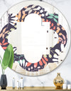 Retro Botanical Pattern II - Modern Round or Oval Wall Mirror - Quatrefoil