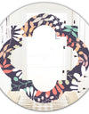 Retro Botanical Pattern II - Modern Round or Oval Wall Mirror - Quatrefoil