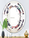 Retro Botanical Pattern II - Modern Round or Oval Wall Mirror - Space