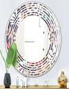 Retro Botanical Pattern II - Modern Round or Oval Wall Mirror - Wave