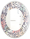 Retro Botanical Pattern II - Modern Round or Oval Wall Mirror - Wave
