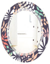 Retro Botanical Pattern II - Modern Round or Oval Wall Mirror - Triple C