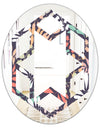 Retro Botanical Pattern II - Modern Round or Oval Wall Mirror - Hexagon Star