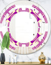 Retro Abstract Pattern Design I - Modern Round or Oval Wall Mirror - Space