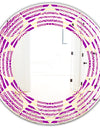 Retro Abstract Pattern Design I - Modern Round or Oval Wall Mirror - Wave