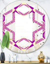 Retro Abstract Pattern Design I - Modern Round or Oval Wall Mirror - Hexagon Star