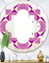 Retro Abstract Pattern Design I - Modern Round or Oval Wall Mirror - Quatrefoil