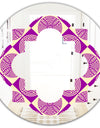 Retro Abstract Pattern Design I - Modern Round or Oval Wall Mirror - Quatrefoil