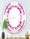Retro Abstract Pattern Design I - Modern Round or Oval Wall Mirror - Space
