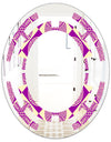 Retro Abstract Pattern Design I - Modern Round or Oval Wall Mirror - Space