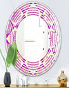 Retro Abstract Pattern Design I - Modern Round or Oval Wall Mirror - Wave