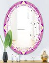 Retro Abstract Pattern Design I - Modern Round or Oval Wall Mirror - Triple C