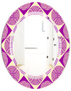Retro Abstract Pattern Design I - Modern Round or Oval Wall Mirror - Triple C