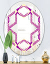Retro Abstract Pattern Design I - Modern Round or Oval Wall Mirror - Hexagon Star