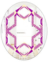 Retro Abstract Pattern Design I - Modern Round or Oval Wall Mirror - Hexagon Star