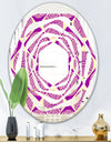 Retro Abstract Pattern Design I - Modern Round or Oval Wall Mirror - Whirl