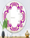 Retro Abstract Pattern Design I - Modern Round or Oval Wall Mirror - Quatrefoil