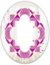 Retro Abstract Pattern Design I - Modern Round or Oval Wall Mirror - Quatrefoil