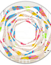 Retro Pink Yellow Flowers - Modern Round or Oval Wall Mirror - Whirl