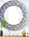 Retro Abstract Flower Design V - Modern Round or Oval Wall Mirror - Wave