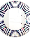 Retro Abstract Flower Design V - Modern Round or Oval Wall Mirror - Wave