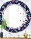 Retro Abstract Flower Design V - Modern Round or Oval Wall Mirror - Triple C