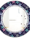 Retro Abstract Flower Design V - Modern Round or Oval Wall Mirror - Triple C