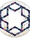 Retro Abstract Flower Design V - Modern Round or Oval Wall Mirror - Hexagon Star