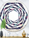Retro Abstract Flower Design V - Modern Round or Oval Wall Mirror - Whirl