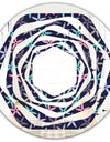 Retro Abstract Flower Design V - Modern Round or Oval Wall Mirror - Whirl