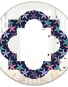 Retro Abstract Flower Design V - Modern Round or Oval Wall Mirror - Quatrefoil
