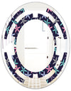 Retro Abstract Flower Design V - Modern Round or Oval Wall Mirror - Space