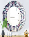 Retro Abstract Flower Design V - Modern Round or Oval Wall Mirror - Wave